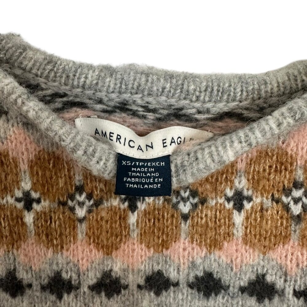 NWT:‎ AE Whoa So Soft Cropped Scoop Neck Sweater - Grey - Size XL - Picture 5 of 6